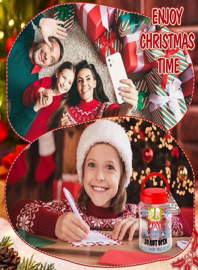 ForraFun Christmas Elves Carrier Set Plastic Jar with Christmas Handle Tags Funny Xmas Card Letter Label Elves Container with Lids Handle Adventures Transport Gift for Xmas Holiday Travel Kit Decor - Image 5